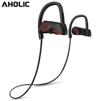 AHOLIC D200 Bluetooth Sports Earphone Headphones IPX7 Waterproof Wireless Headset Mic Neckband Noise Canceling Stereo Earphones image