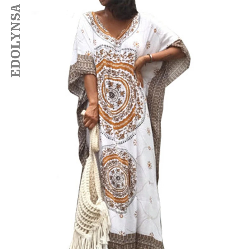 Women Summer Beach Dress Cotton Ethnic Print Kaftan Maxi Dress 2019 Summer Loose Vintage Boho Beach Long Dress Vestidos F393
Women Summer Beach Dress Cotton Ethnic Print Kaftan Maxi Dress 2019 Summer Loose Vintage Boho Beach Long Dress Vestidos F393