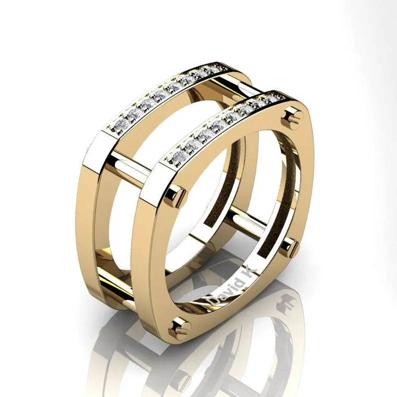 New Gold Color Punk Female Male Double Bridal Ring Jewelry CZ Stone Sqaure Ring for Man Gifts
New Gold Color Punk Female Male Double Bridal Ring Jewelry CZ Stone Sqaure Ring for Man Gifts