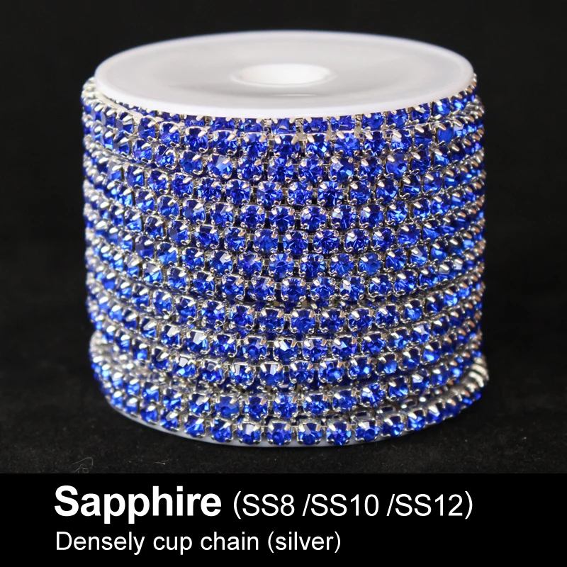Time-limited Limited Densely Rhinestone Chain Sapphire SS6-SS12 Silver Claw 10yards/roll For Garment Free Shipping
Time-limited Limited Densely Rhinestone Chain Sapphire SS6-SS12 Silver Claw 10yards/roll For Garment Free Shipping