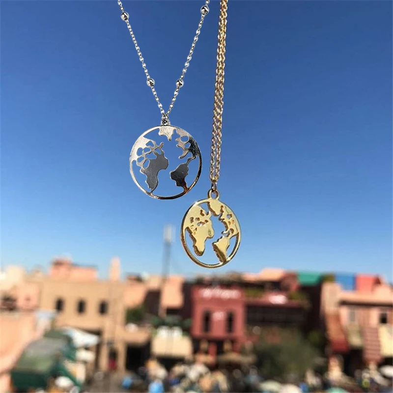 BOAKO World Map Necklace Women 925 Sterling Silver Necklace Pendant Statement Choker Necklace Gold Men Engraved Hollow Z5
BOAKO World Map Necklace Women 925 Sterling Silver Necklace Pendant Statement Choker Necklace Gold Men Engraved Hollow Z5