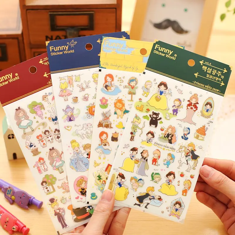 4 pcs/Lot Stickers Fairy story of Princess White snow Cinderella Alice OZ Funny sticker world for foto album diary F926
4 pcs/Lot Stickers Fairy story of Princess White snow Cinderella Alice OZ Funny sticker world for foto album diary F926