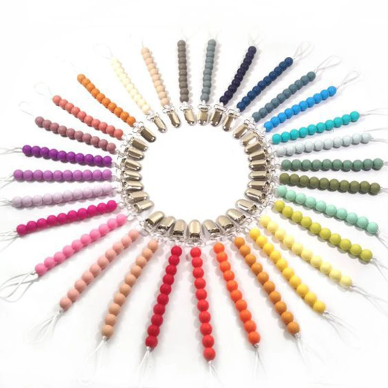 glittery sweet Solid Baby Pacifier Clips Chain Silicone Beaded Soother Holder Safety Baby Chew Toys Dummy Nipple Clip Gift
glittery sweet Solid Baby Pacifier Clips Chain Silicone Beaded Soother Holder Safety Baby Chew Toys Dummy Nipple Clip Gift