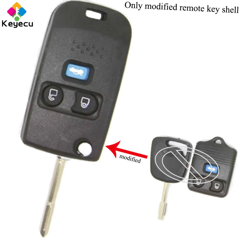 KEYECU Replacement Modified Folding/ Flip Remote Key Shell - 3 Buttons & Uncut FO21 Blade - FOB for Ford Transit Conversion Set
KEYECU Replacement Modified Folding/ Flip Remote Key Shell - 3 Buttons & Uncut FO21 Blade - FOB for Ford Transit Conversion Set