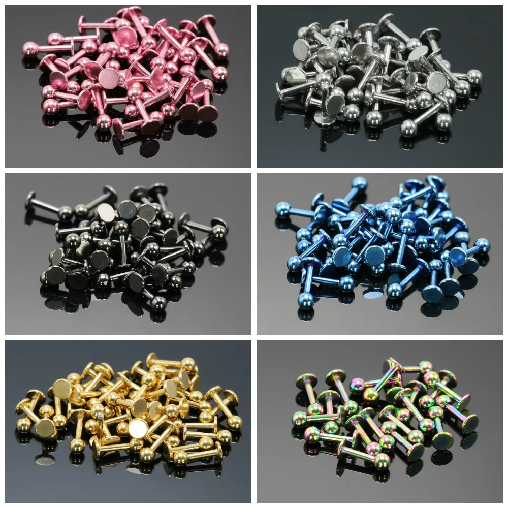 whoesale 50pcs labret piercing lip bar ear studs plug stainless steel silver black gold rainbow blue pink body pircing jewelry
whoesale 50pcs labret piercing lip bar ear studs plug stainless steel silver black gold rainbow blue pink body pircing jewelry