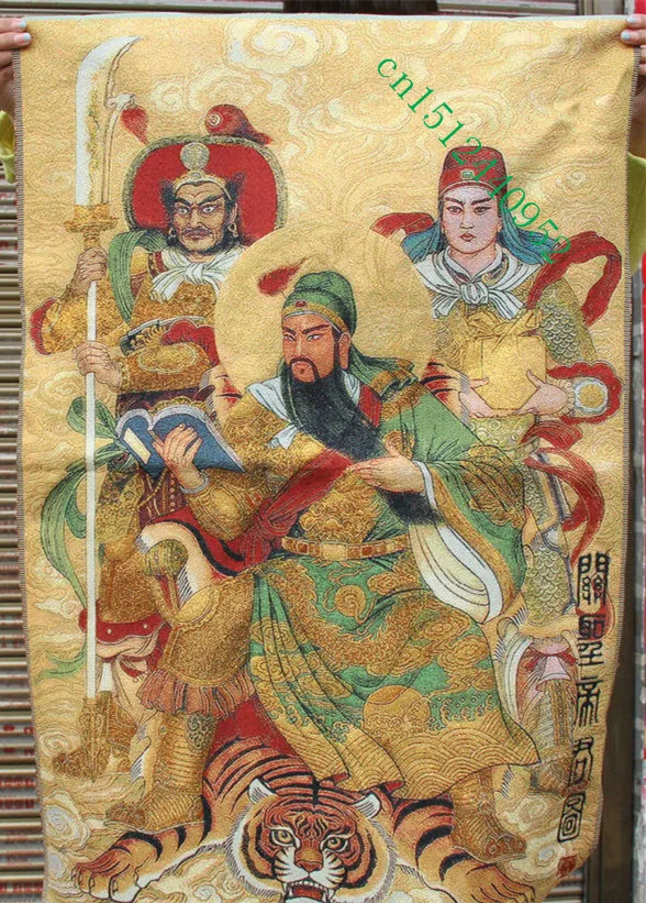 36 inch Chinese Silk embroidery Guan Gong Yu Warrior God 2 Guards Thangka Paintings Mural
36 inch Chinese Silk embroidery Guan Gong Yu Warrior God 2 Guards Thangka Paintings Mural