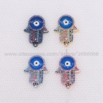 8Pcs Micro pave Cubic Zircon charm hand shape&blue eye side hole bead Mix colors DIY jewelry Accessory druzy Gems jewelry 1630
8Pcs Micro pave Cubic Zircon charm hand shape&blue eye side hole bead Mix colors DIY jewelry Accessory druzy Gems jewelry 1630