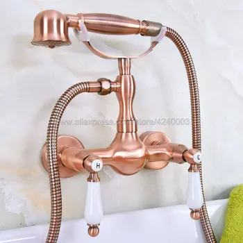 Antique Red Copper Bath Faucets Wall Mounted Bathroom Basin Mixer Tap Crane With Hand Shower Head Bath & Shower Faucet Kna309
Antique Red Copper Bath Faucets Wall Mounted Bathroom Basin Mixer Tap Crane With Hand Shower Head Bath & Shower Faucet Kna309
