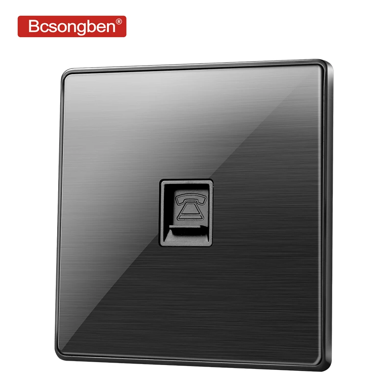 Bcsongben 1 Gang Weak electricity class wall Black stainless steel acrylic panel Telephone socket outlet kd1-DH
Bcsongben 1 Gang Weak electricity class wall Black stainless steel acrylic panel Telephone socket outlet kd1-DH