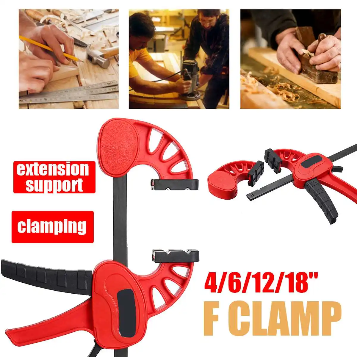 

2019 New 4/6/12/18 Inch F Clamp Heavy Duty Holder Quick Release Parallel Wood Working Clamps Carpenter Tool DIY Hand Woodworking