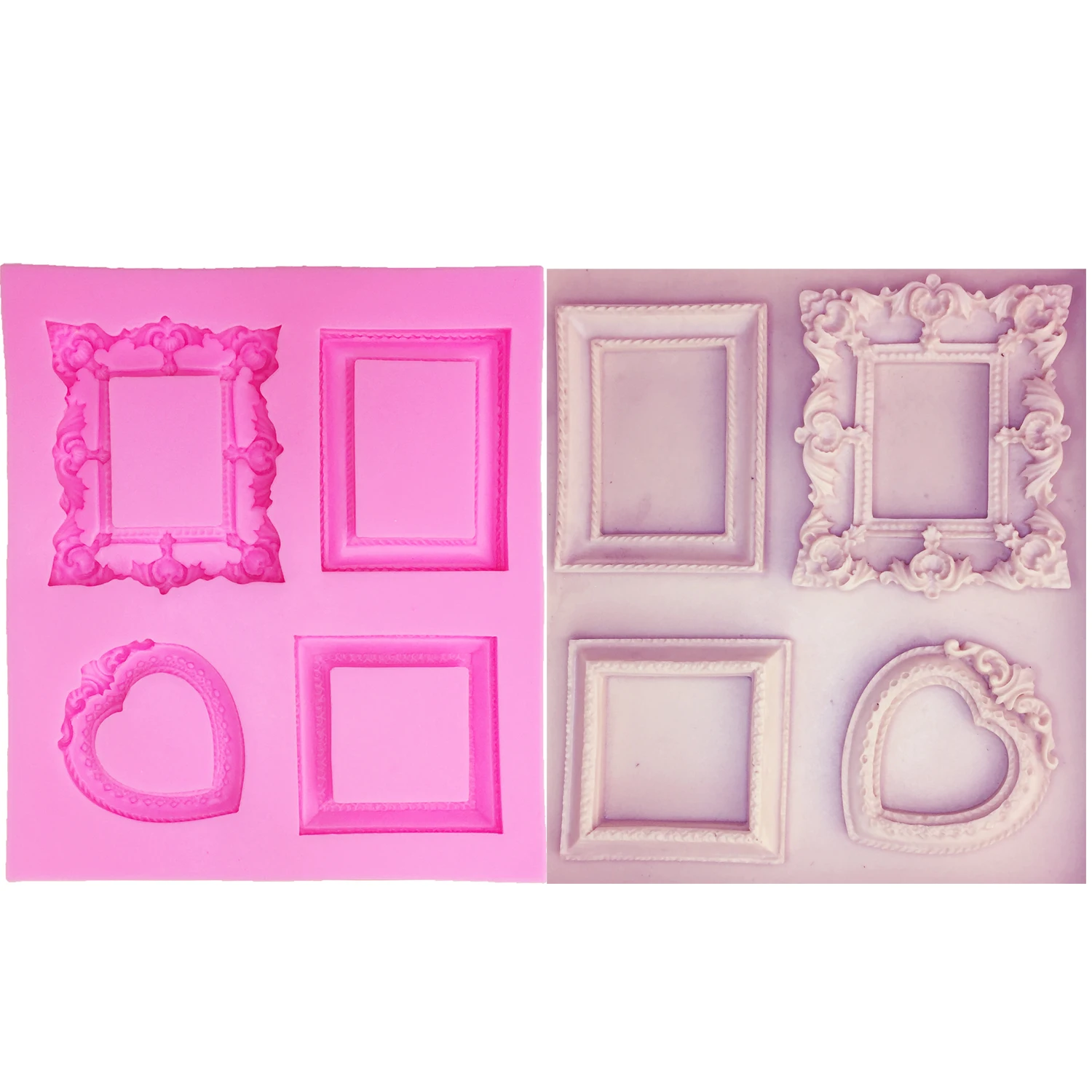 M0684 Square/Love Heart Shape Mirror Frame 3D Silicone Mold Fondant Chocolate Molds Cake Decorating Tools
M0684 Square/Love Heart Shape Mirror Frame 3D Silicone Mold Fondant Chocolate Molds Cake Decorating Tools