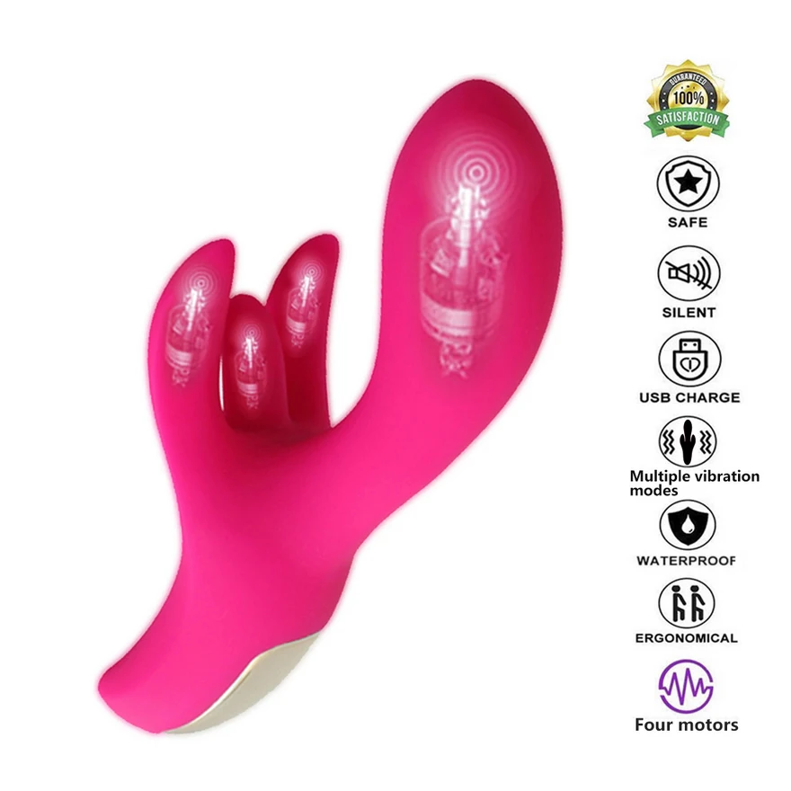 Rechargable Vibrators Sex Toys for Women 10 speeds Silicon Big Dildo Vibrator AV Magic Wand G spot Rabbit Vibrating Massage for Couples (2)-1