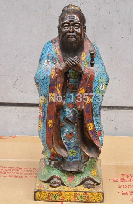 00618 14"China red copper cloisonne greatest sage and teacher Confucius Kong fu zi Bronze Statue discount 30% (C0324)
00618 14"China red copper cloisonne greatest sage and teacher Confucius Kong fu zi Bronze Statue discount 30% (C0324)