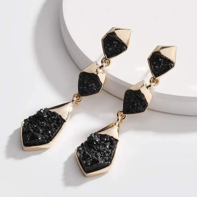 2019 New Fashion Triple Resin Druzy Stone Teardrop Long Pendant Boho Earrings For Women Trendy Popular Statement Earrings Gifts
2019 New Fashion Triple Resin Druzy Stone Teardrop Long Pendant Boho Earrings For Women Trendy Popular Statement Earrings Gifts