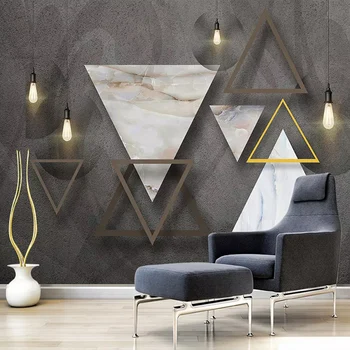 

Custom Any Size 3D Wall Murals Geometric Triangle Marble Pattern Living Room TV Background Photo Wallpaper Papier Peint Mural 3D
