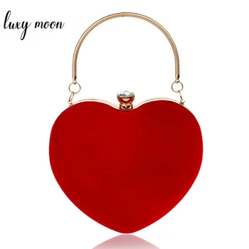 Red Color Heart Shape Clutch Bags Women Evening Bags Metal Chain Shoulder Bag Mini Handbag Purse For Party Wedding ZD1125
Red Color Heart Shape Clutch Bags Women Evening Bags Metal Chain Shoulder Bag Mini Handbag Purse For Party Wedding ZD1125