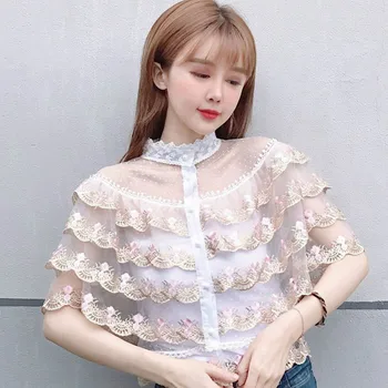 France Vintage women short lace blouses woman embroidery flower lace tops romantic female ruffles short lace tops ruffles shirts
France Vintage women short lace blouses woman embroidery flower lace tops romantic female ruffles short lace tops ruffles shirts