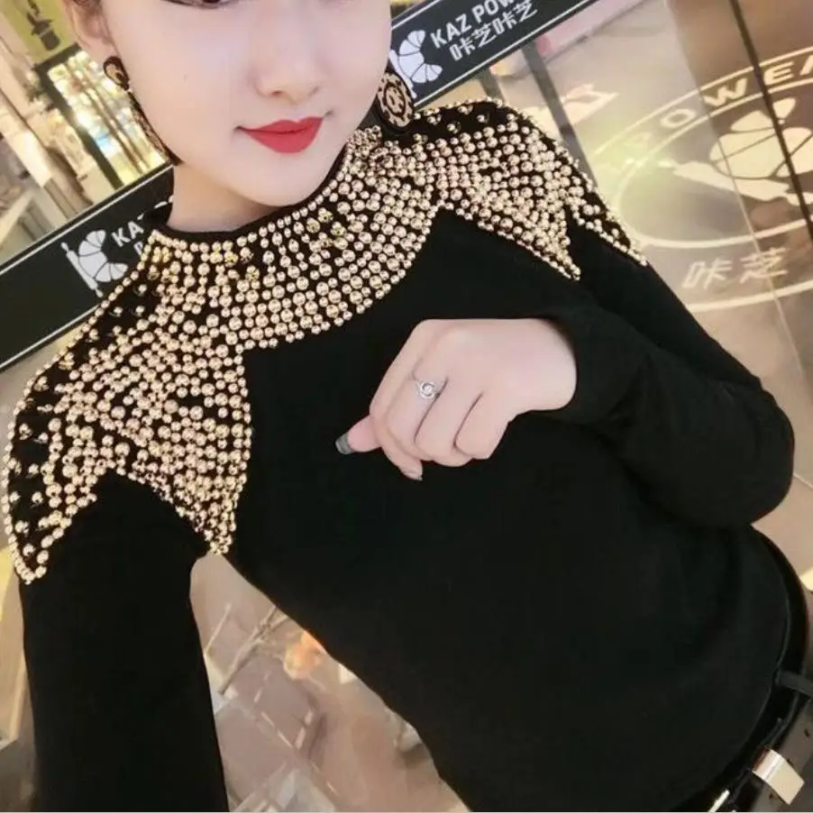 plus size 3XL!women long sleeve half turtleneck tshirt spring autumn new Slim beaded fashion t-shirt tops
plus size 3XL!women long sleeve half turtleneck tshirt spring autumn new Slim beaded fashion t-shirt tops