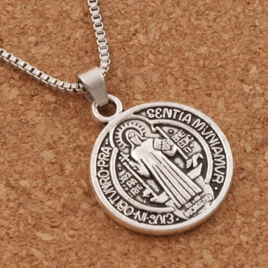 Saint St Benedict Nursia Patron Medal Cross Religious Pendant Necklaces 24 inches Chains N1648 25x21mm Antique Silver
Saint St Benedict Nursia Patron Medal Cross Religious Pendant Necklaces 24 inches Chains N1648 25x21mm Antique Silver