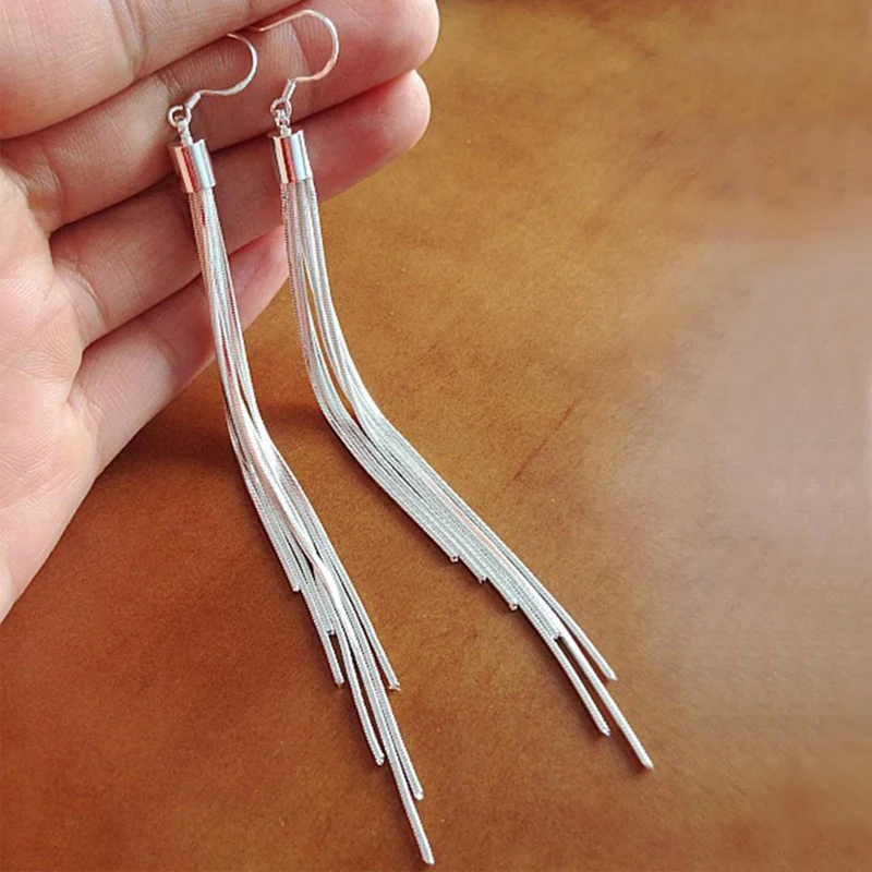 vintage long earings sterling silver tassel earings high quality earings fashion jewelry fo women 2015
vintage long earings sterling silver tassel earings high quality earings fashion jewelry fo women 2015