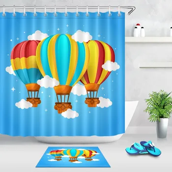 LB Funny Cartoon Hot Air Balloon White Clouds Stars Shower Curtain Travel Blue Bathroom Waterproof Fabric For Kids Bathtub Decor
LB Funny Cartoon Hot Air Balloon White Clouds Stars Shower Curtain Travel Blue Bathroom Waterproof Fabric For Kids Bathtub Decor