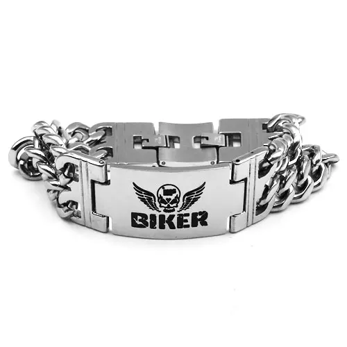 Wings Skull Biker Bracelet Stainless Steel Jewelry Punk Double Chain Charm Bracelet Motor Biker Men Bracelet Wholesale SJB0295
Wings Skull Biker Bracelet Stainless Steel Jewelry Punk Double Chain Charm Bracelet Motor Biker Men Bracelet Wholesale SJB0295