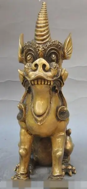 S00644 10" Chinese Fengshui Pure Bronze Foo Fu Dog Lion Dragon Kylin Kirin Ball Statue B0403
S00644 10" Chinese Fengshui Pure Bronze Foo Fu Dog Lion Dragon Kylin Kirin Ball Statue B0403