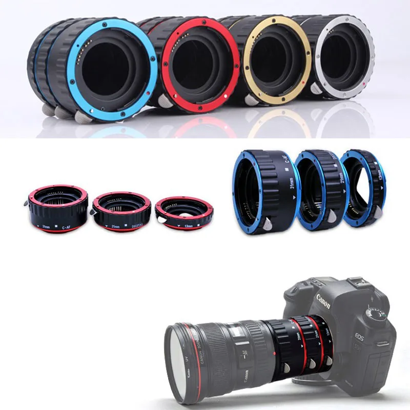 

Metal Mount Lens Adapter Auto Focus AF Macro Extension Tube Ring For Canon-EOS EF-S Lens 750D 80D 7D T6s 60D 7D 550D 5D Mark IV