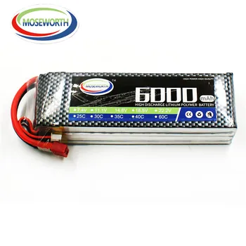 MOSEWORTH RC Lipo Battery 4S 14.8V 6000mAh 60C for RC modlel Aircraft Helicopter Quadcopter RC Drone batteria AKKU
MOSEWORTH RC Lipo Battery 4S 14.8V 6000mAh 60C for RC modlel Aircraft Helicopter Quadcopter RC Drone batteria AKKU