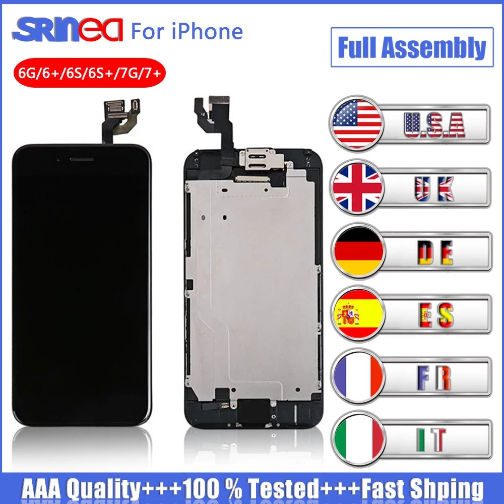 LCD Display For iPhone 7 7G Touch Screen 6s 6 S Plus 6G Digitizer Full Set Assembly Replacement +Front Camera+Sensor+ Speaker
LCD Display For iPhone 7 7G Touch Screen 6s 6 S Plus 6G Digitizer Full Set Assembly Replacement +Front Camera+Sensor+ Speaker