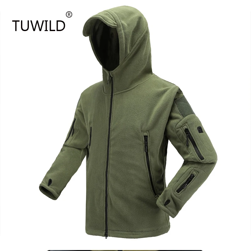 Куртка тактическая флисовая с капюшоном и защитой от ветра | Спорт развлечения