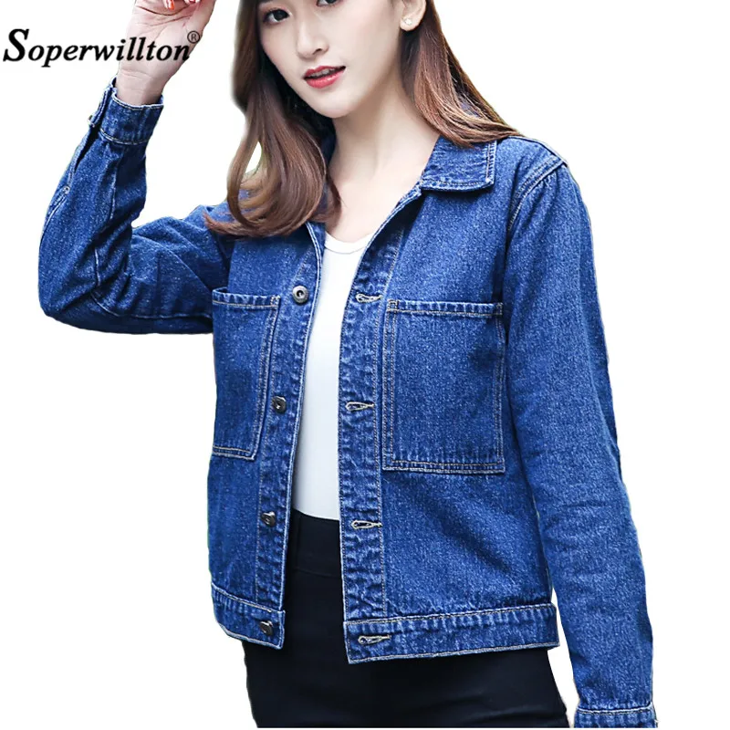 Soperwillton 2018 Autumn Women Basic Short Denim Jacket Coat Jeans Jackets Ladies Outerwear Blue Pink White Coats Clothes S-2XL
Soperwillton 2018 Autumn Women Basic Short Denim Jacket Coat Jeans Jackets Ladies Outerwear Blue Pink White Coats Clothes S-2XL