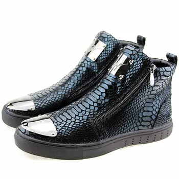 movechain Men's High Top Zipper Casual Flats Shoes Man Snakeskin Grain Genuine Leather Ankle Boots Mens Fashion Martin Boots
movechain Men's High Top Zipper Casual Flats Shoes Man Snakeskin Grain Genuine Leather Ankle Boots Mens Fashion Martin Boots