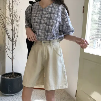Korean High Waist Straight Large Size Shorts Women Fashion Pockets Denim Wide Leg Shorts Solid Color Casual Shorts
Korean High Waist Straight Large Size Shorts Women Fashion Pockets Denim Wide Leg Shorts Solid Color Casual Shorts