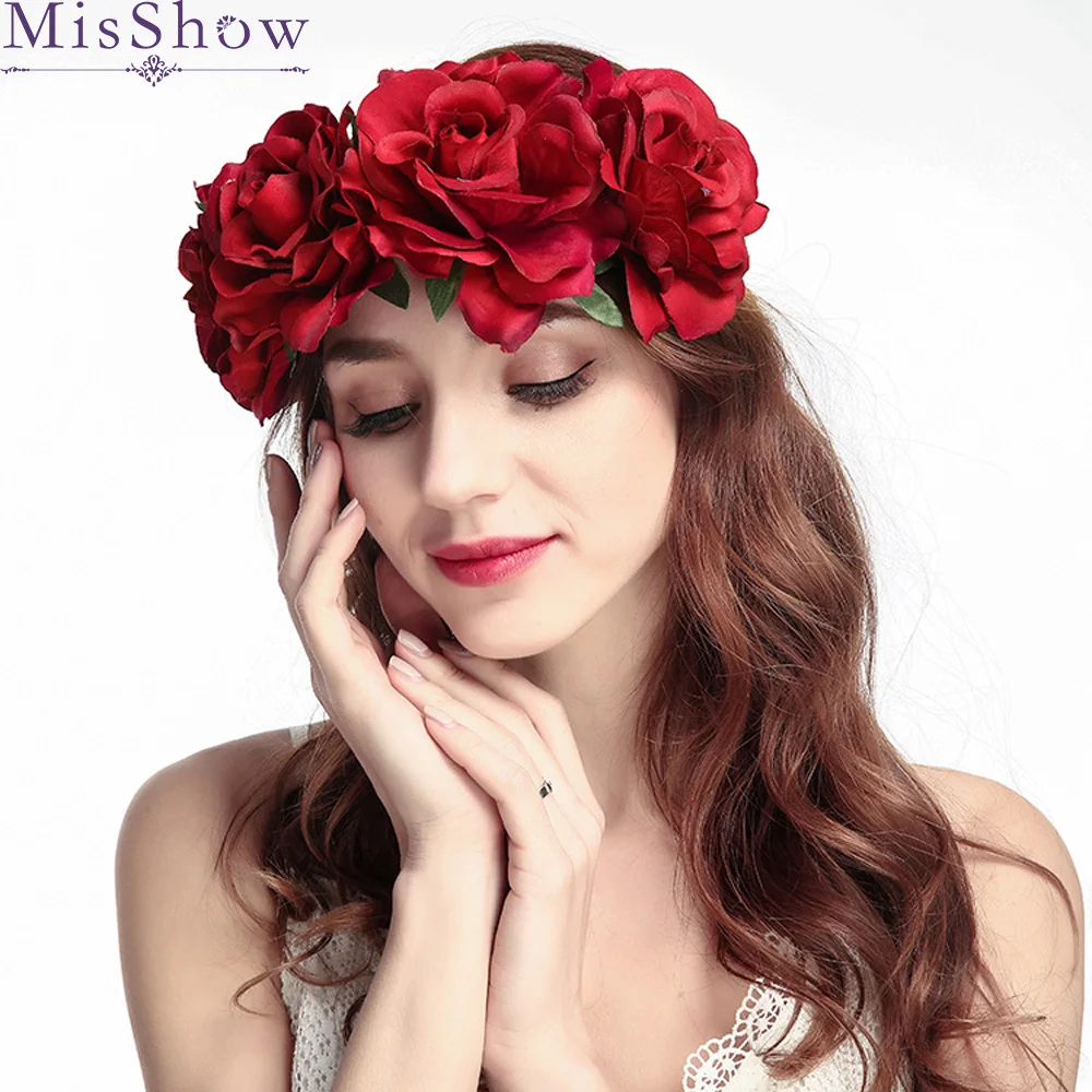 New Fashion Women girls Wedding Bohemia Bride Rose Flower Bride Wreath Floral Garlands Bride Headband Hair band Hair Accessories
New Fashion Women girls Wedding Bohemia Bride Rose Flower Bride Wreath Floral Garlands Bride Headband Hair band Hair Accessories