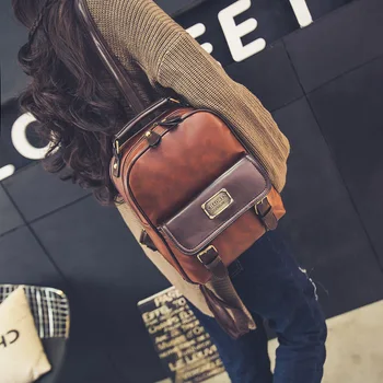 Women backpack female brand back pack college style leather backpack school backpacks vintage student schoolbag retro rucksack
Women backpack female brand back pack college style leather backpack school backpacks vintage student schoolbag retro rucksack