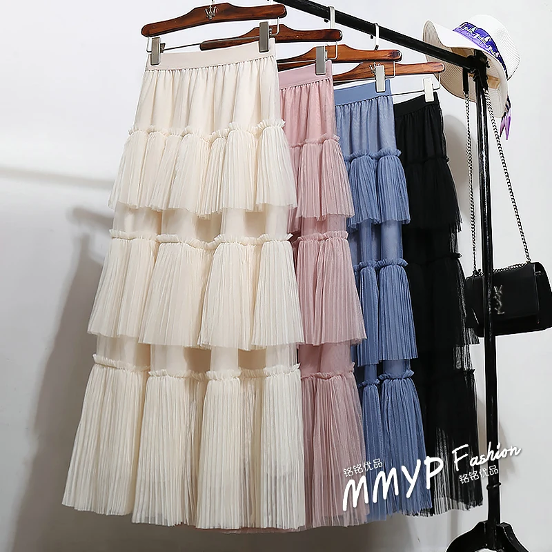 Azterumi Spring New 2019 Women Sweet Tired Cake Skirt Black Apricot Blue Pink Pleated Skirts for Women High Waist Mesh Skirt
Azterumi Spring New 2019 Women Sweet Tired Cake Skirt Black Apricot Blue Pink Pleated Skirts for Women High Waist Mesh Skirt