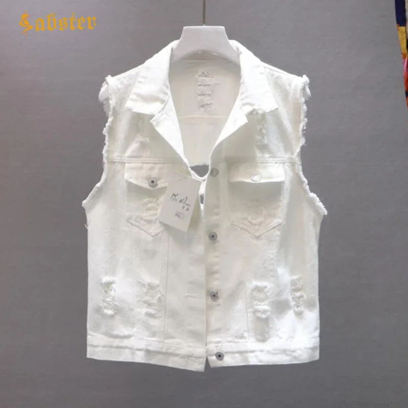 2018 Autumn Women White Jacket Fashion Casual Denim Vest Basic Holes Button Jeans Vest Tops Clothing XZ472
2018 Autumn Women White Jacket Fashion Casual Denim Vest Basic Holes Button Jeans Vest Tops Clothing XZ472