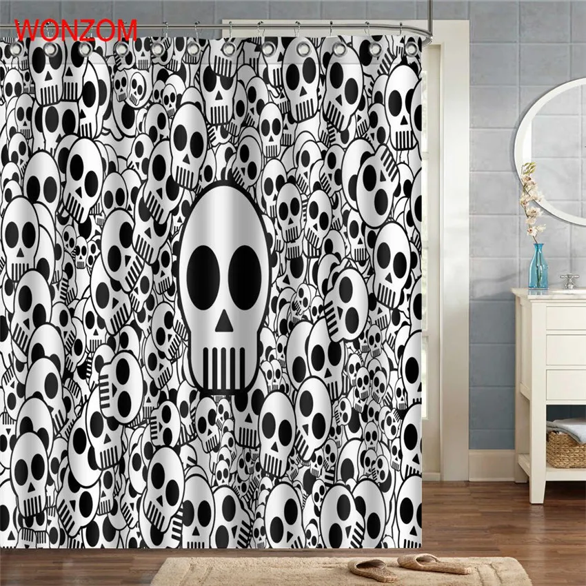 WONZOM 1Pcs Skull Polyester Fabric Creepy Shower Curtain Bathroom Decor Waterproof Cortina De Bano With 12 Hooks Gift 2017
WONZOM 1Pcs Skull Polyester Fabric Creepy Shower Curtain Bathroom Decor Waterproof Cortina De Bano With 12 Hooks Gift 2017
