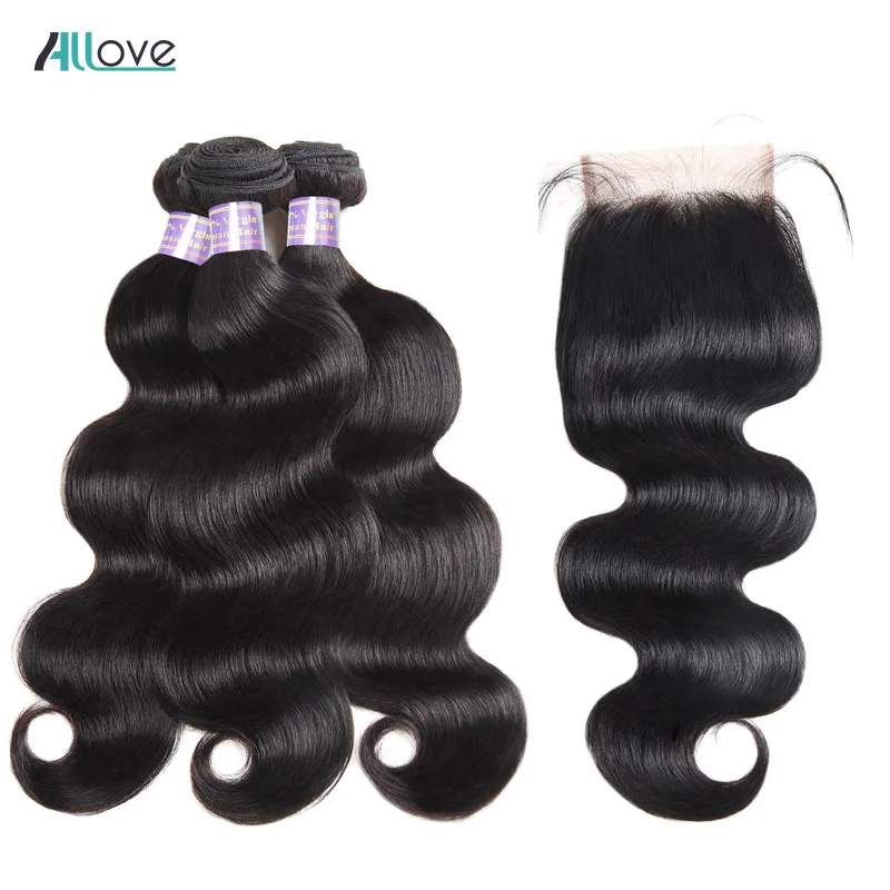 Allove Human Hair Bundles with Closure 4pcs Lot Brazilian Body Wave Bundles With Closure Free Part 4x4 Non Remy Hair Bundles
Allove Human Hair Bundles with Closure 4pcs Lot Brazilian Body Wave Bundles With Closure Free Part 4x4 Non Remy Hair Bundles