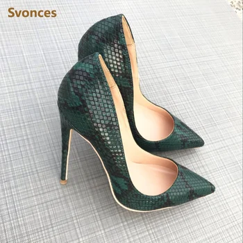 Fashion Green Serpentine Pointed 12cm High Heels Sexy Stiletto Party Shoes Woman Dressing High Heeled Pumps Shallow 8cm heel
Fashion Green Serpentine Pointed 12cm High Heels Sexy Stiletto Party Shoes Woman Dressing High Heeled Pumps Shallow 8cm heel