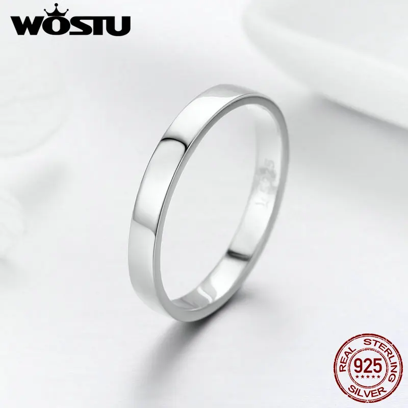 WOSTU Solid Pure 925 Sterling Silver Simple Finger Ring for Women High Polished Classic Band Rings Wedding Jewelry Gift FIR343
WOSTU Solid Pure 925 Sterling Silver Simple Finger Ring for Women High Polished Classic Band Rings Wedding Jewelry Gift FIR343