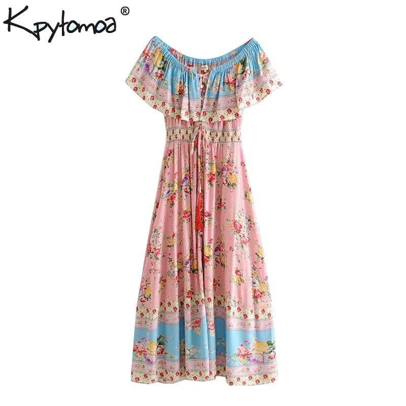 Boho Chic Summer Vintage Floral Print Ruffles Buttons Midi Dress Women 2019 Fashion Slash Neck Lace Up Beach Dresses Vestidos
Boho Chic Summer Vintage Floral Print Ruffles Buttons Midi Dress Women 2019 Fashion Slash Neck Lace Up Beach Dresses Vestidos