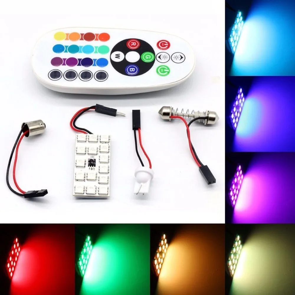 DC12V T10 RGB5050 15SMD LED Car Interior Dome Reading Light Lamp Bulb + Remote Control BZ
DC12V T10 RGB5050 15SMD LED Car Interior Dome Reading Light Lamp Bulb + Remote Control BZ