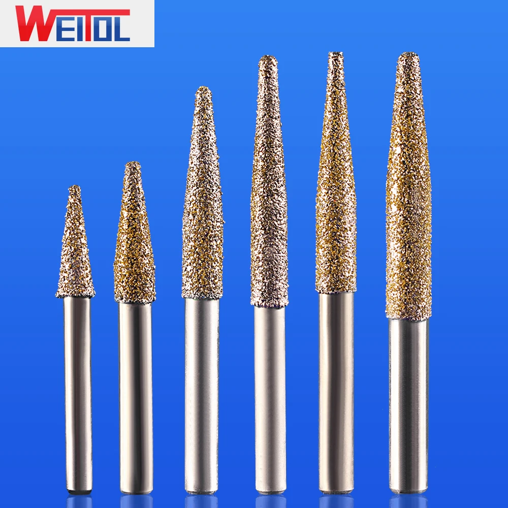 Weitol 1pcs 12mm vacuum brazed stone cutter bits taper cnc engraving tools milling cutter marble router bits
Weitol 1pcs 12mm vacuum brazed stone cutter bits taper cnc engraving tools milling cutter marble router bits