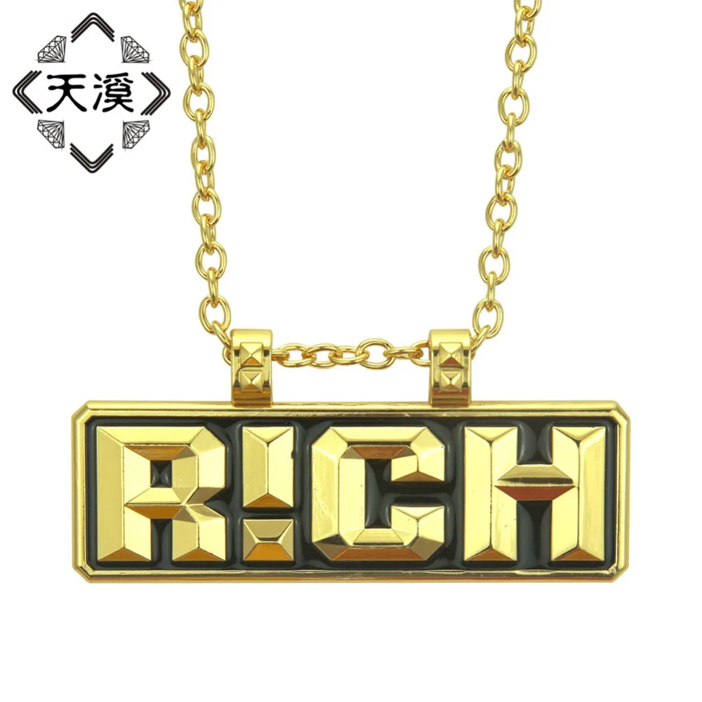 Women Men Hip Hop Jewelry Gifts Golden Bling Big RICH Crystal Necklaces Pendants Full Rhinestones Chains Night Bar Club Rapper
Women Men Hip Hop Jewelry Gifts Golden Bling Big RICH Crystal Necklaces Pendants Full Rhinestones Chains Night Bar Club Rapper