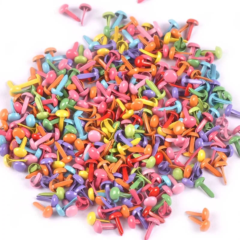 Description Picture 6 of item200Pcs Mini Mixed Color Round Brads Embellishment For Scrapbookings Fastener Brad Metal Crafts DIY Decoration 4.5x8.5mm C2162