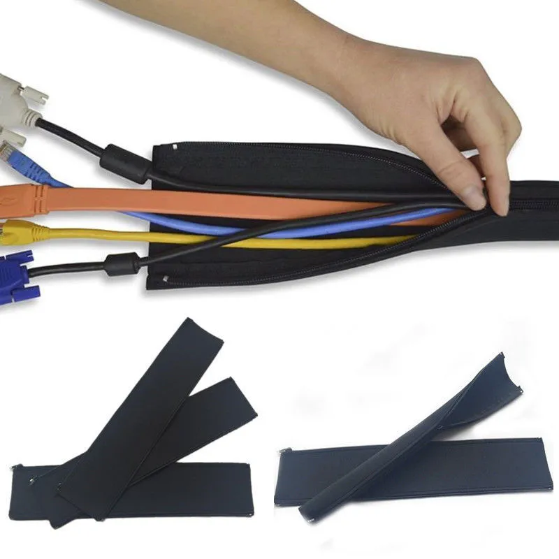 1PC DIY Neoprene Cable Management Sleeve Zipper Wrap Wire Hider Cover Organizer Storage Bags Black
1PC DIY Neoprene Cable Management Sleeve Zipper Wrap Wire Hider Cover Organizer Storage Bags Black