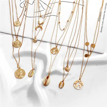 Buy 1 Get 1 Gift Gold Sliver Multi layer Necklace For Women Shell Choker Necklaces & Pendants 2019 Female Ocean Fashion Jewelry
Buy 1 Get 1 Gift Gold Sliver Multi layer Necklace For Women Shell Choker Necklaces & Pendants 2019 Female Ocean Fashion Jewelry