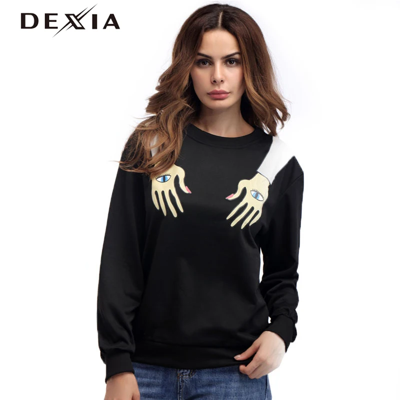 DEXIA Printed Hoodies Women Tops Long Sleeve Spring Black Pattern Printed Femme Round Neck Loose Autumn Sweatshirt Ladies
DEXIA Printed Hoodies Women Tops Long Sleeve Spring Black Pattern Printed Femme Round Neck Loose Autumn Sweatshirt Ladies